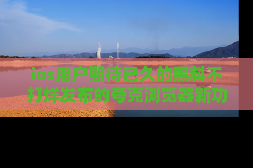 ios用户期待已久的黑料不打烊发布的夸克浏览器新功能上线啦！