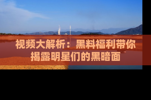 视频大解析:黑料福利带你揭露明星们的黑暗面