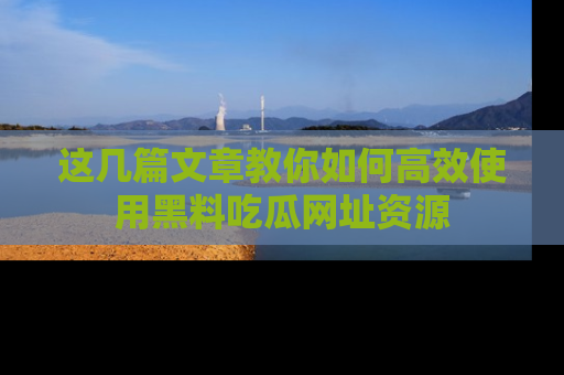 这几篇文章教你如何高效使用黑料吃瓜网址资源