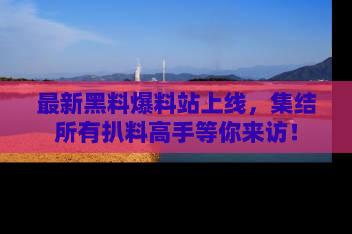 最新黑料爆料站上线,集结所有扒料高手等你来访!